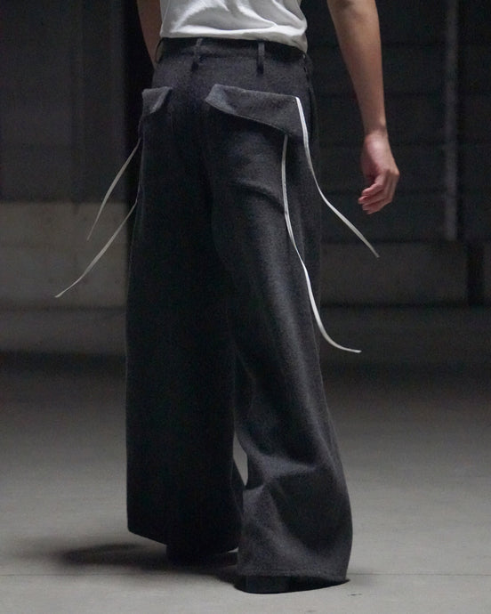 #5 sulvam AW23 / FLANO PIPING WIDE PANTS